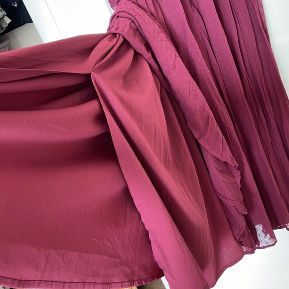 MISA Garnet Red Swiss Dot Maxi Dress - Size Small - Picture 9 of 15